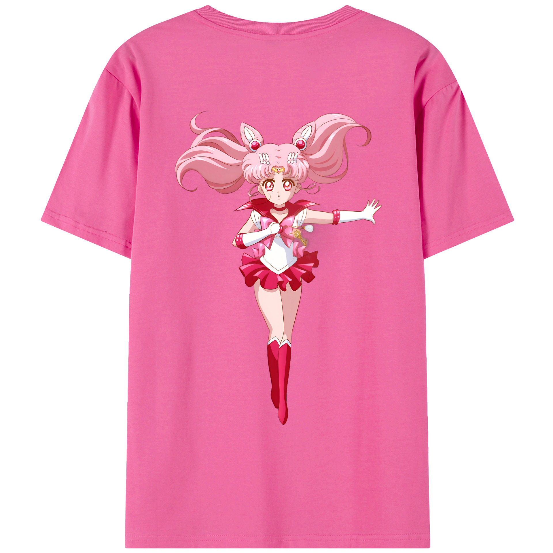 （画像用） 美少女戦士セーラームーン ちびうさ Sailor Moon Chibiusa Tsukino Usagi Small Lady Serenity レディース半袖Tシャツ(バックプリント)